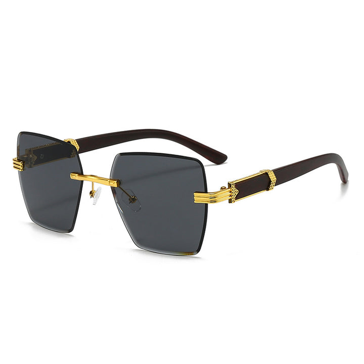 Women's extravagant square sunglasses with golden accents Stornfield