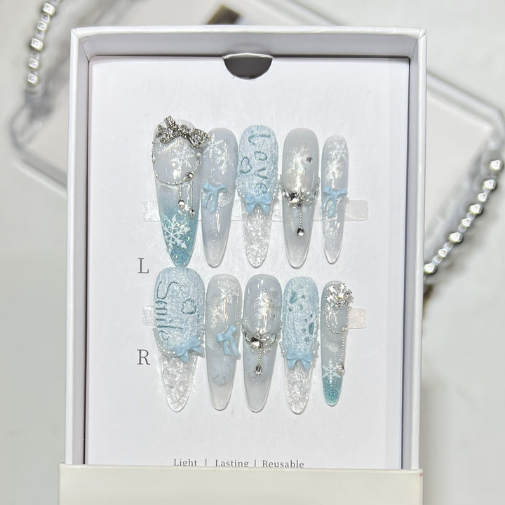 Decorative Rhinestone-Embellished Stiletto Nails Stornfield