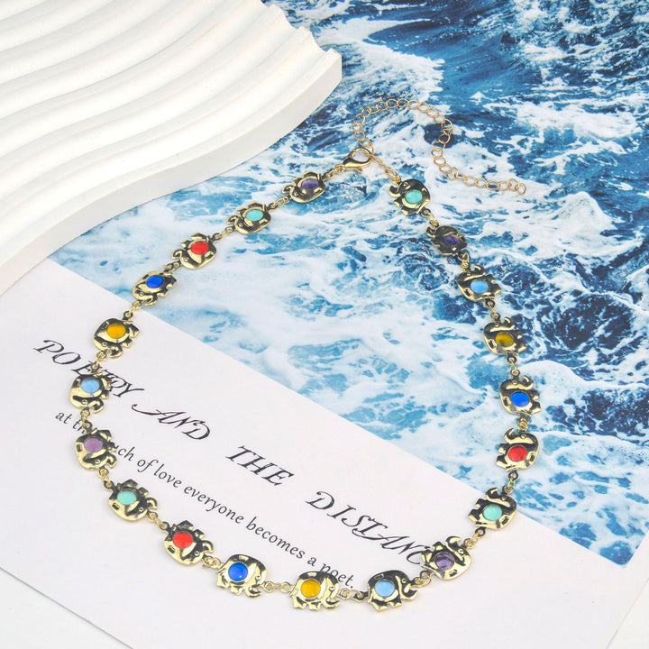 Colorful Eye Charm Statement Necklace Stornfield