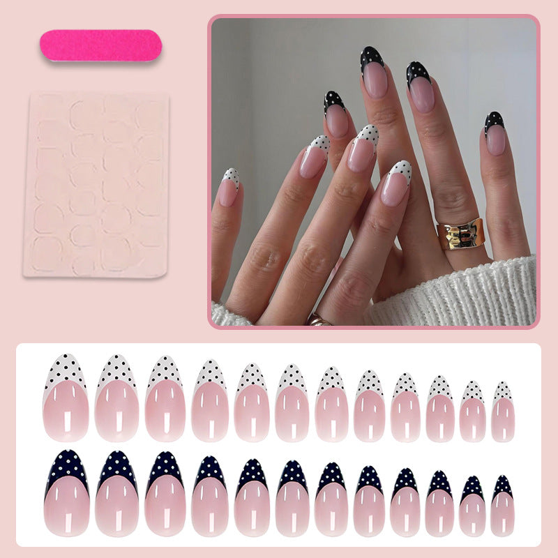 Artificial nail set with circular dots and modern tips Stornfield