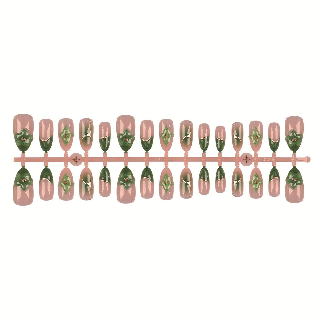Artistic Floral Nail Tip Set