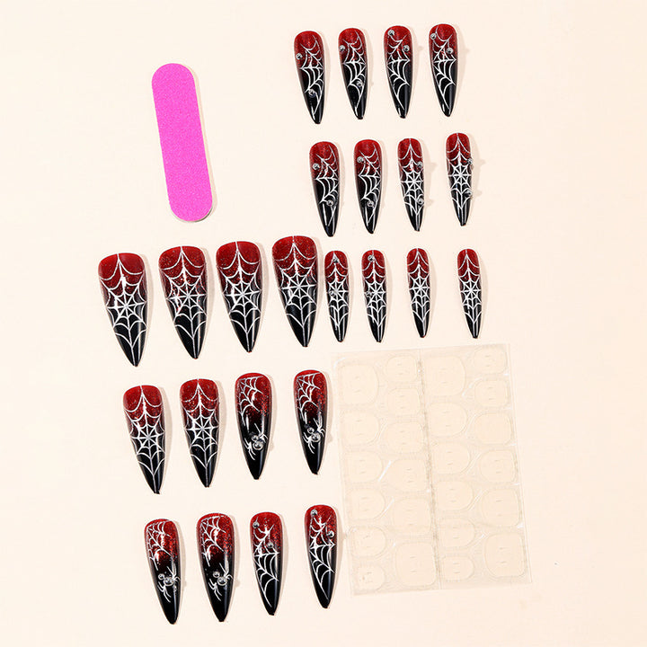 Gothic Spider Web Press-On Nail Extensions Stornfield