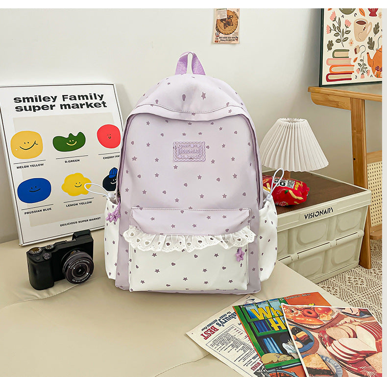 Cute Star Print Lightweight Backpack Stornfield
