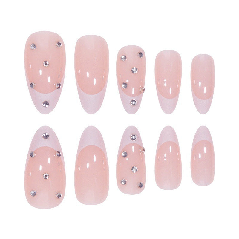 Elegant Artificial Nail Tips in Glamorous French Design Stornfield