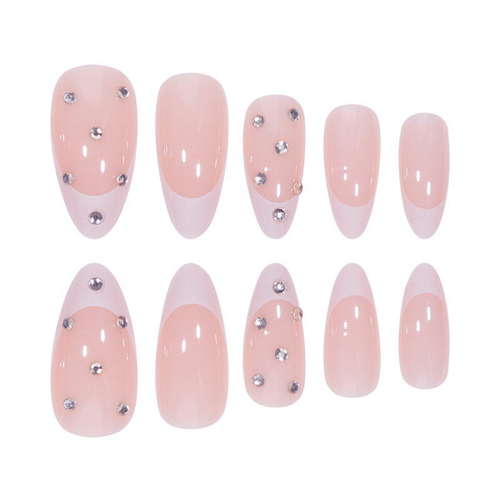 Elegant Artificial Nail Tips in Glamorous French Design Stornfield