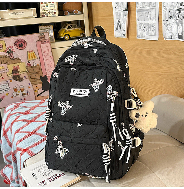 Floral Embroidered Durable School Backpack Stornfield