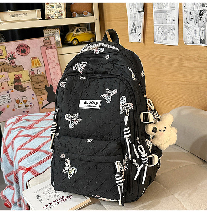 Floral Embroidered Durable School Backpack Stornfield