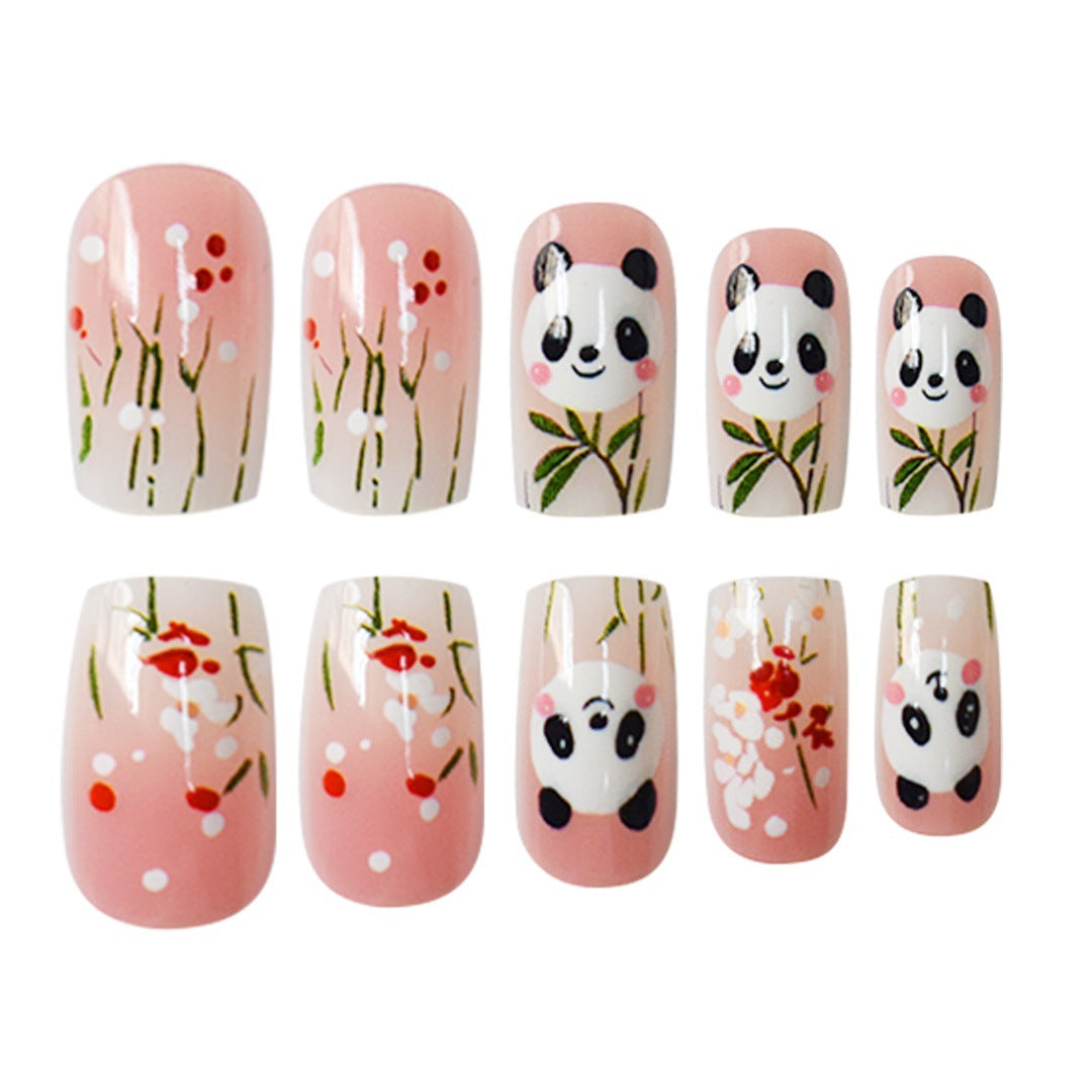 Panda-Themed Nail Art Extensions Stornfield