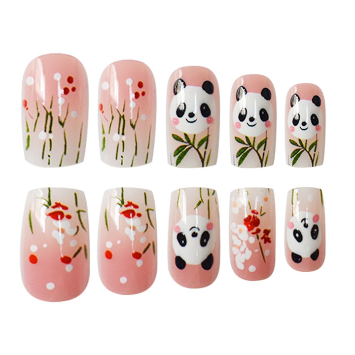 Panda-Themed Nail Art Extensions Stornfield