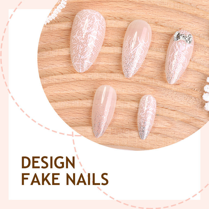 Elegant artificial nail set with glitter accents Stornfield