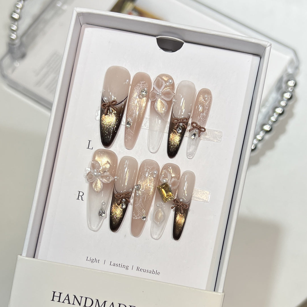 Glamorous Artistic Press-On Nail Extensions Stornfield