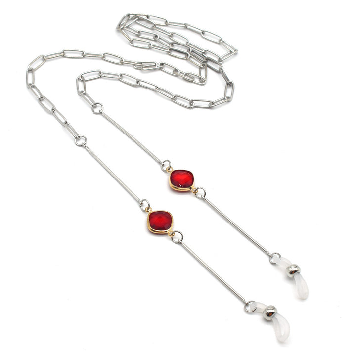 Fashionable glasses holder chain with colorful crystal pendants Stornfield