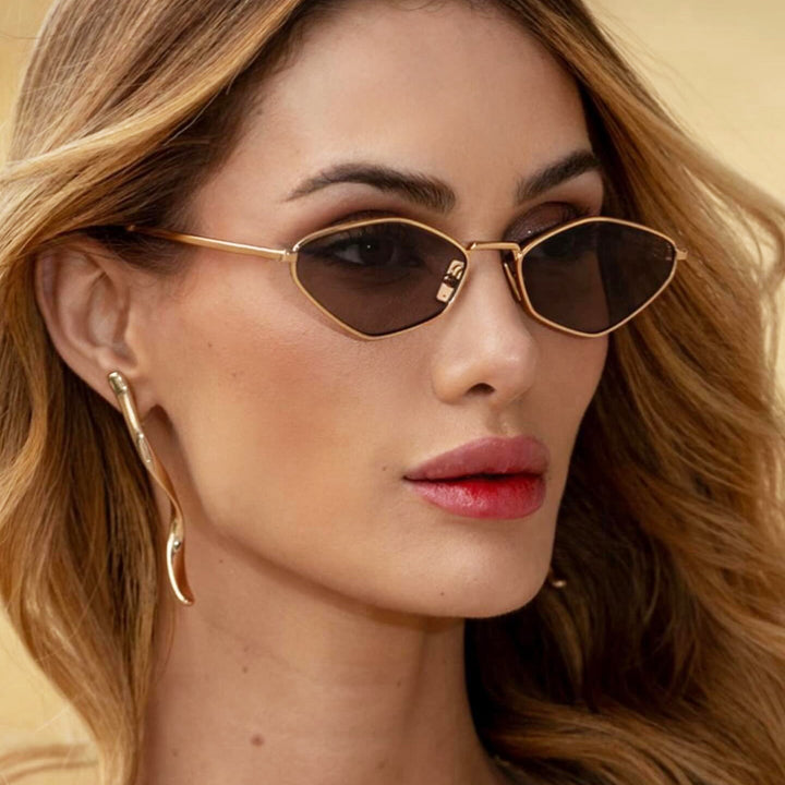 Women's geometric sunglasses with fine metal frame and UV protection Stornfield