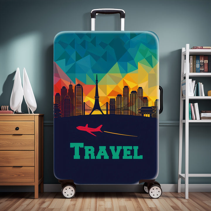 Unisex luggage cover with creative world travel motif Stornfield