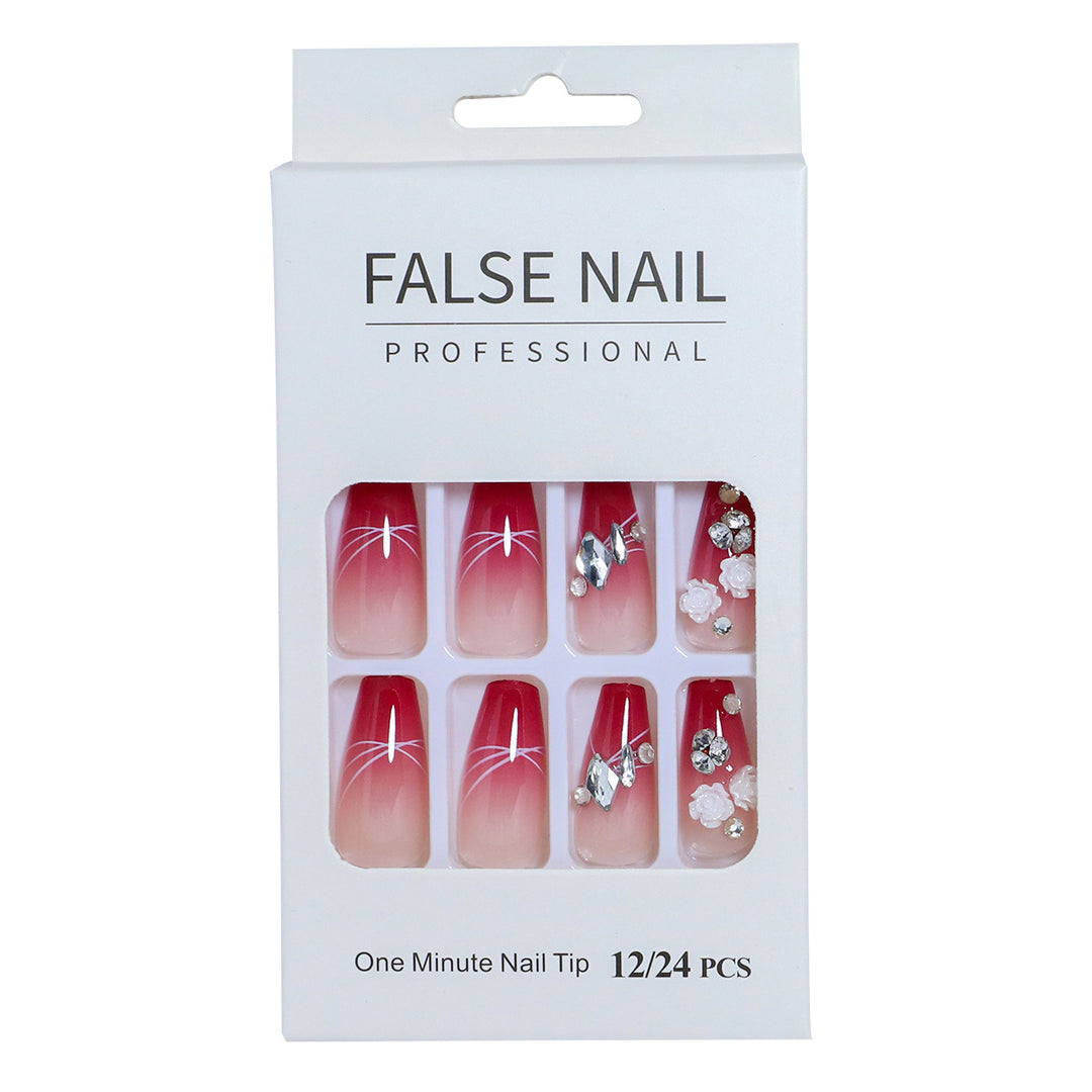 Decorative Press-On Nail Set with 3D Accents Stornfield