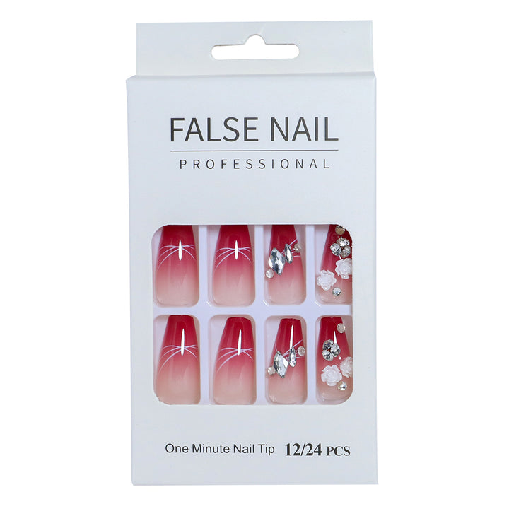 Decorative Press-On Nail Set with 3D Accents Stornfield
