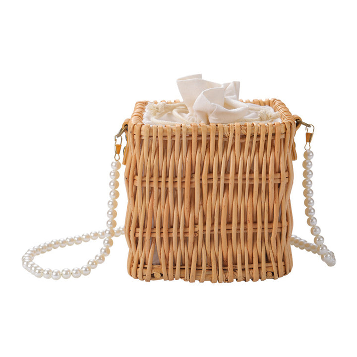 Ladies Elegant Basket Bag with Pearl Accents Stornfield