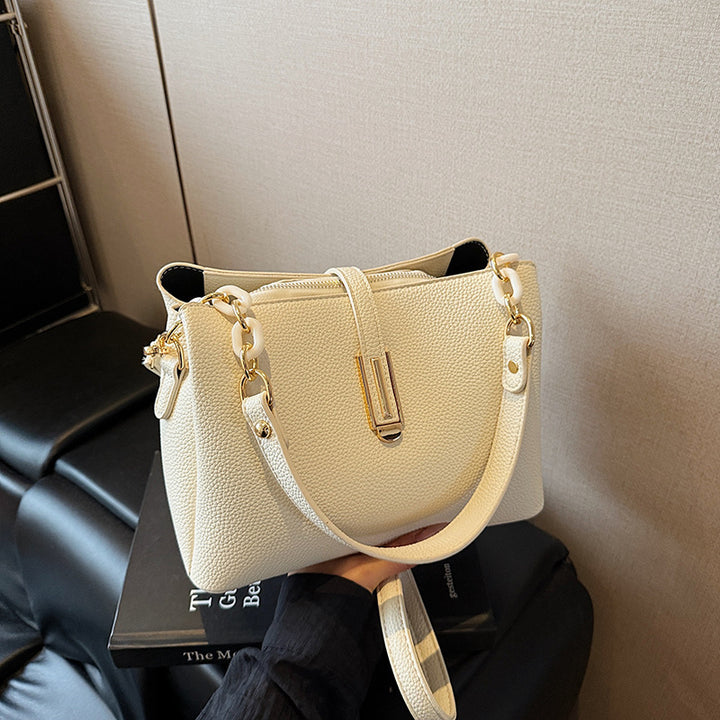 Elegant Leather Handheld Satchel