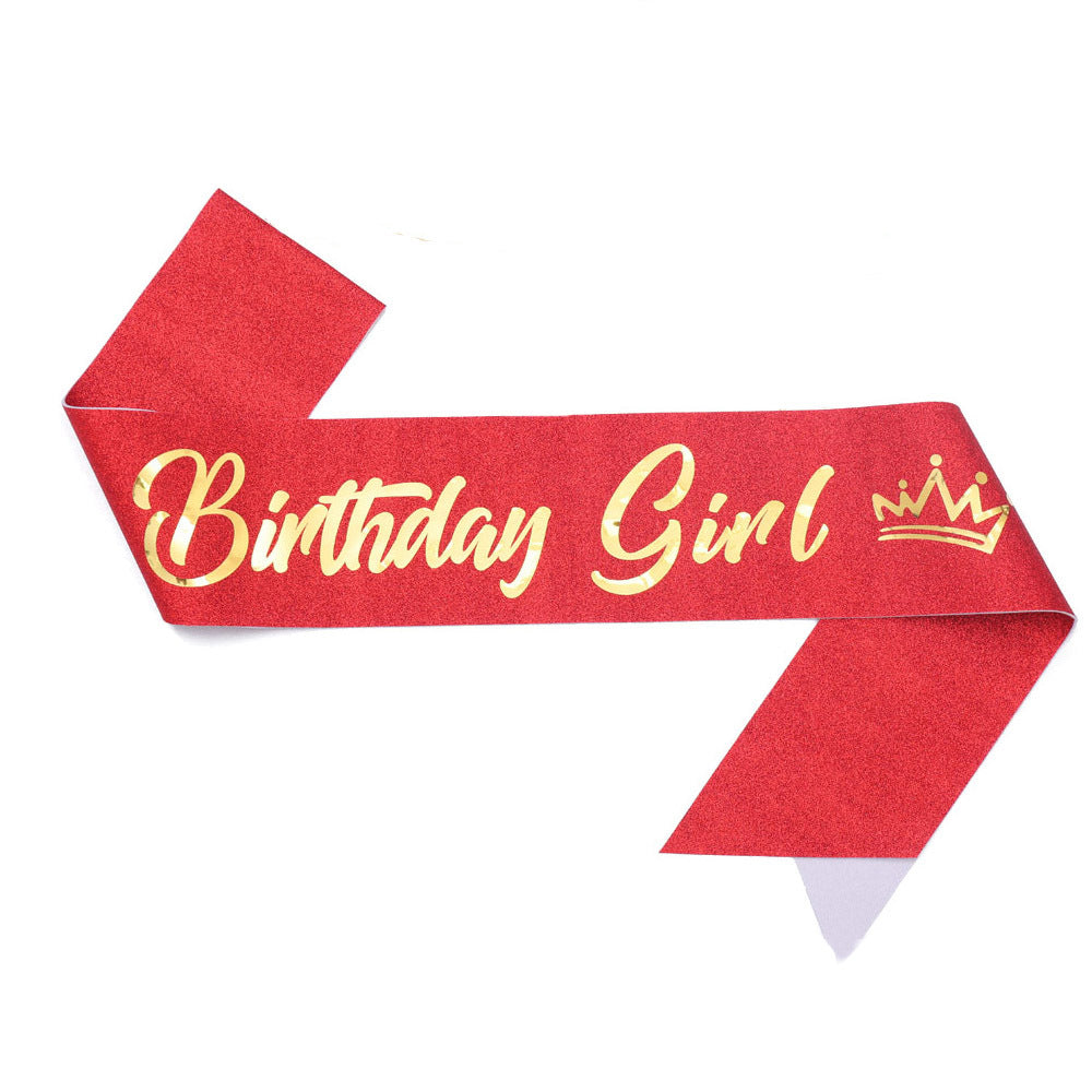 Women's festive birthday sash with glitter Stornfield