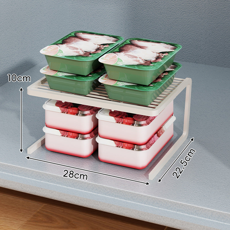 Compact Three Tier Slatted Metal Countertop Pantry Organizer