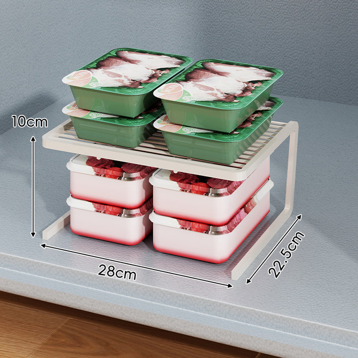 Compact Three Tier Slatted Metal Countertop Pantry Organizer