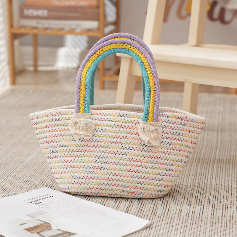Decorative Woven Straw Tote Stornfield