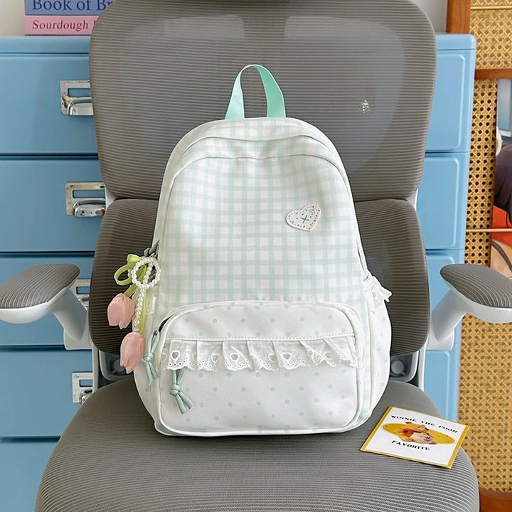 Stylish Gingham Patterned Backpack Stornfield