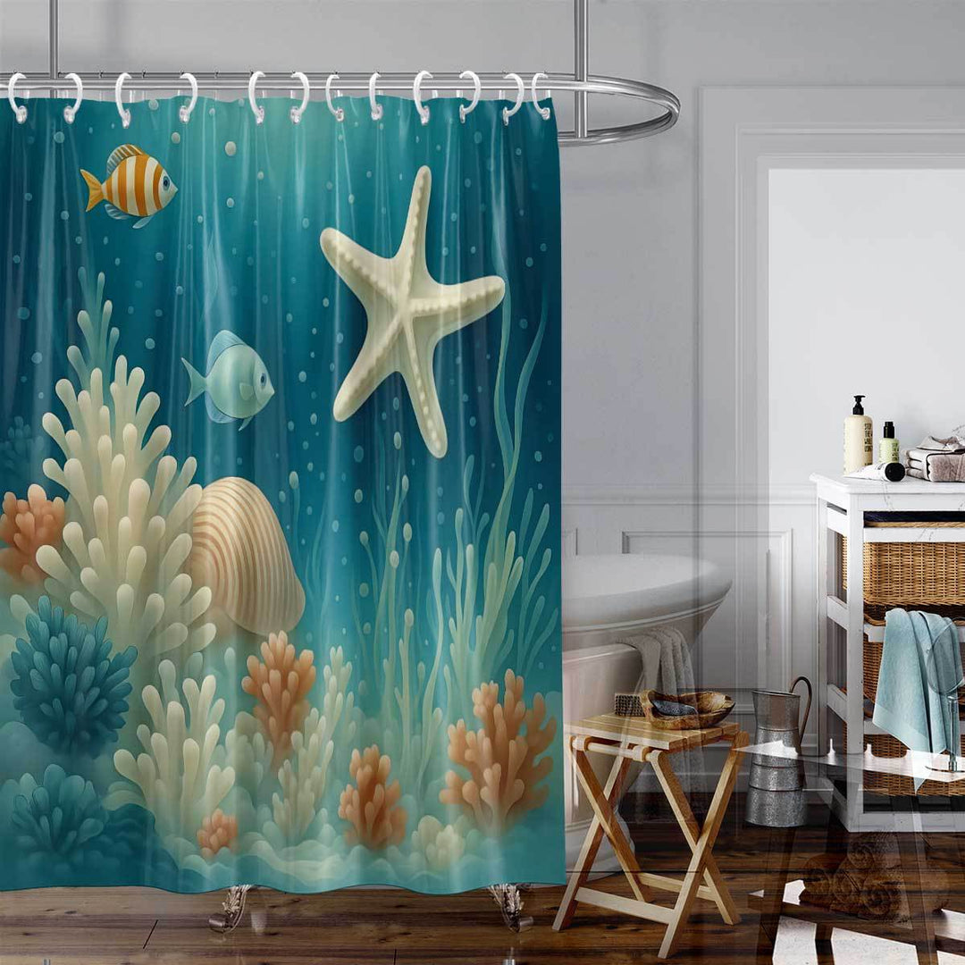Coastal-Inspired Artistic Shower Curtain Stornfield