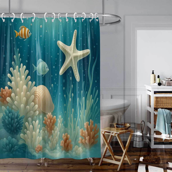 Coastal-Inspired Artistic Shower Curtain Stornfield