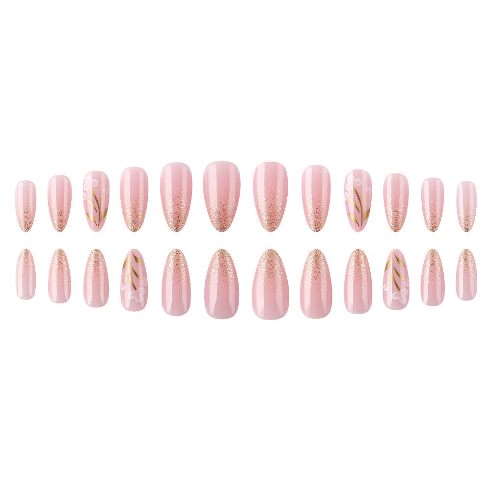 Artistic Floral Press-On Nail Set Stornfield