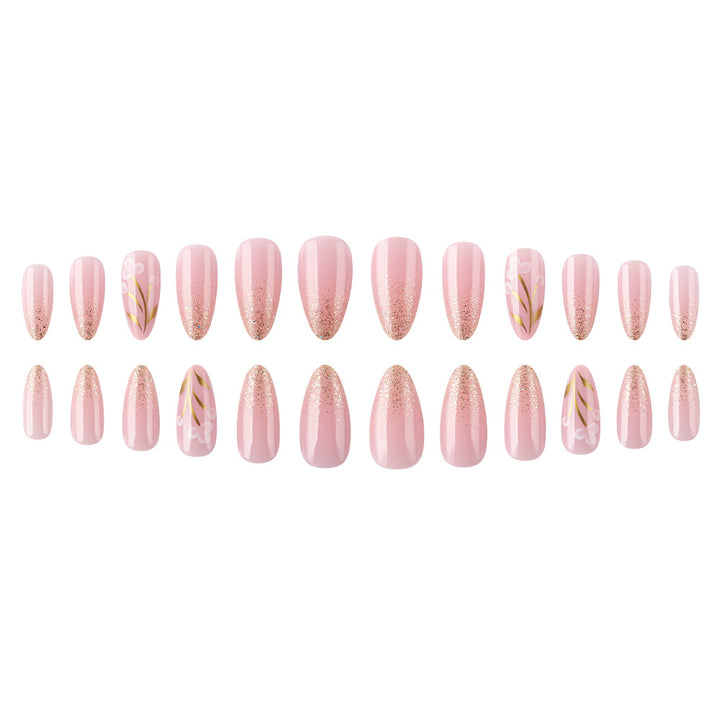 Artistic Floral Press-On Nail Set Stornfield