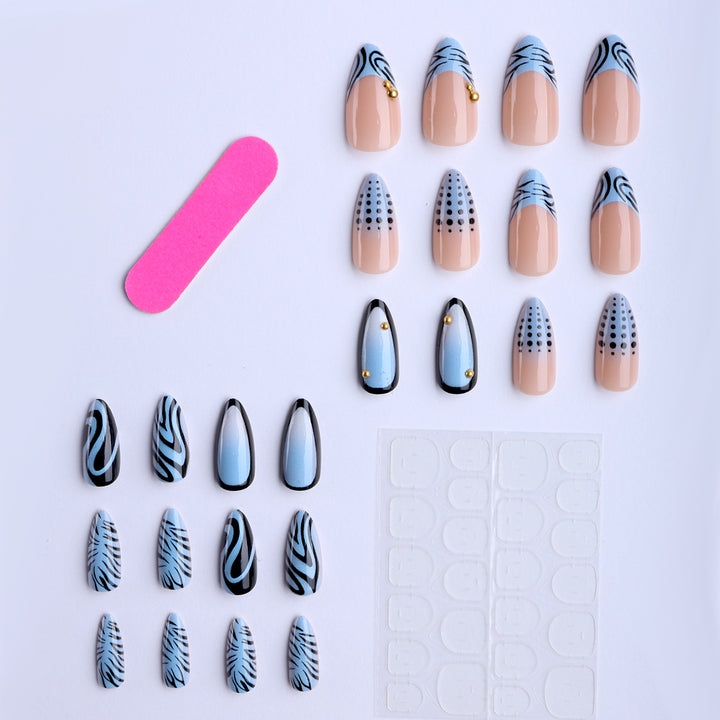 Artificial nails with modern animal design and glossy finish Stornfield