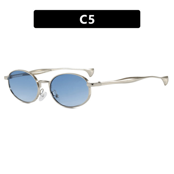 Women's robust round sunglasses with mirrored lenses Stornfield
