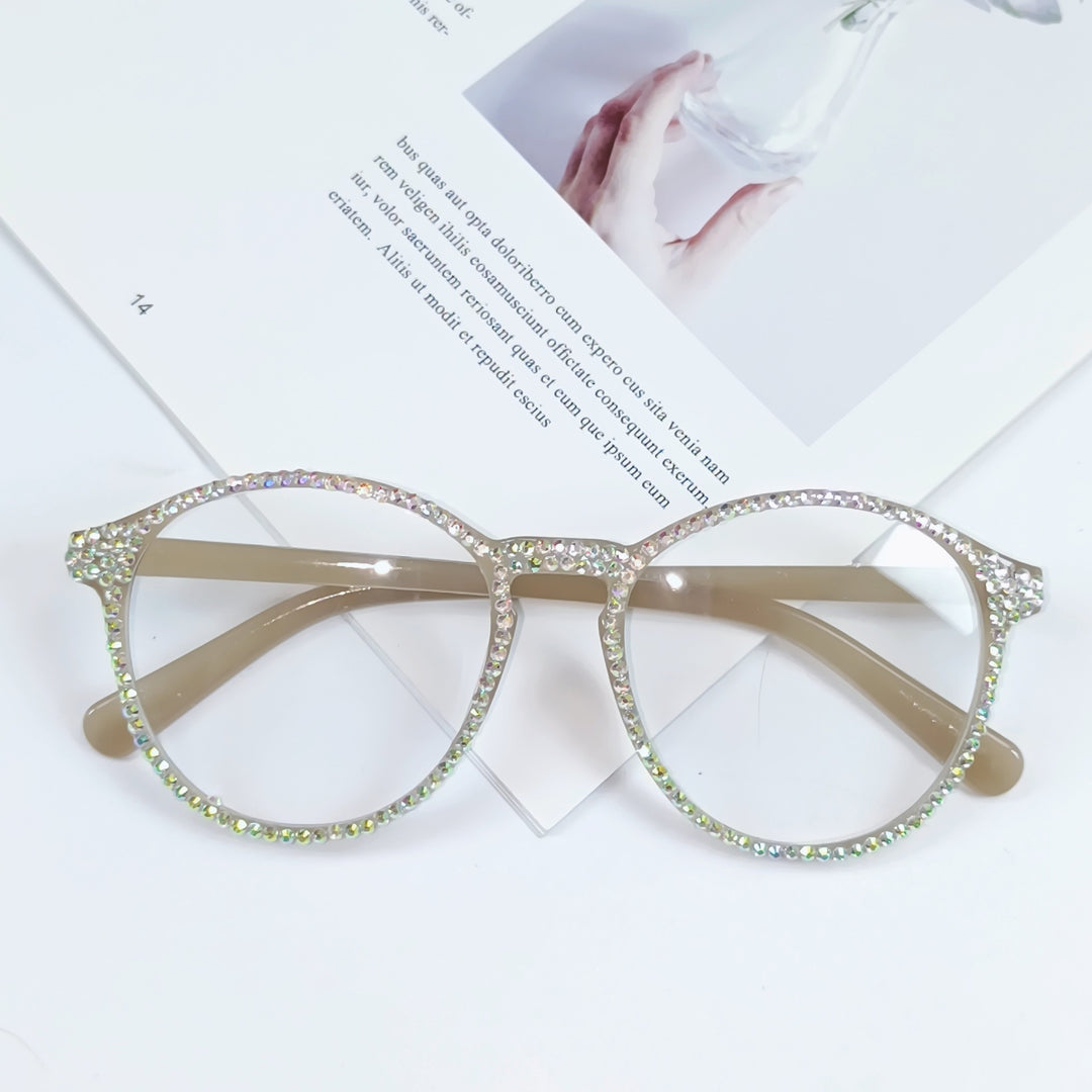 Women Stylish Cat Eye Glasses with Sparkling Rhinestone Trim Stornfield