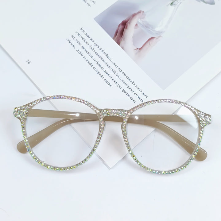 Women Stylish Cat Eye Glasses with Sparkling Rhinestone Trim Stornfield