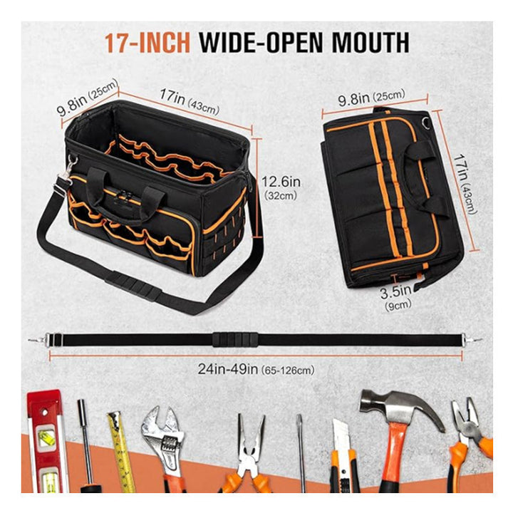 Tool bag with ergonomic design and versatile compartments Stornfield