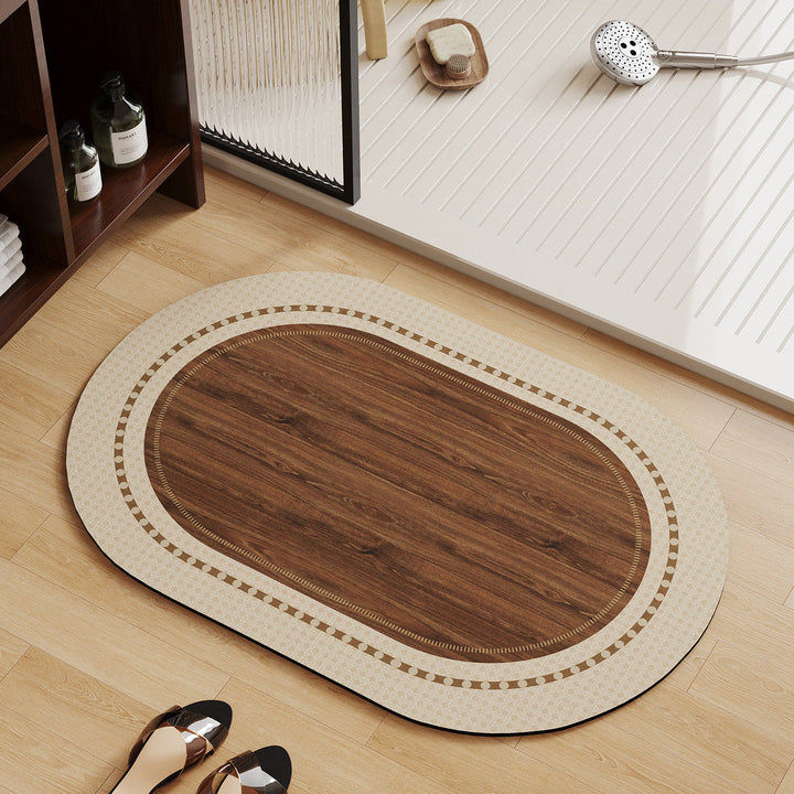 Elegant Wood-Patterned Area Mat