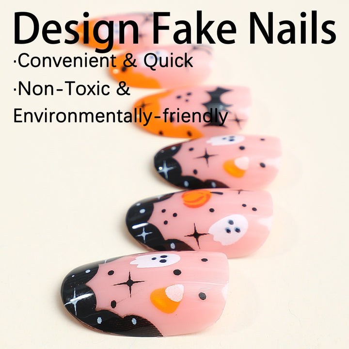 Artificial artificial nails with creepy Halloween designs Stornfield