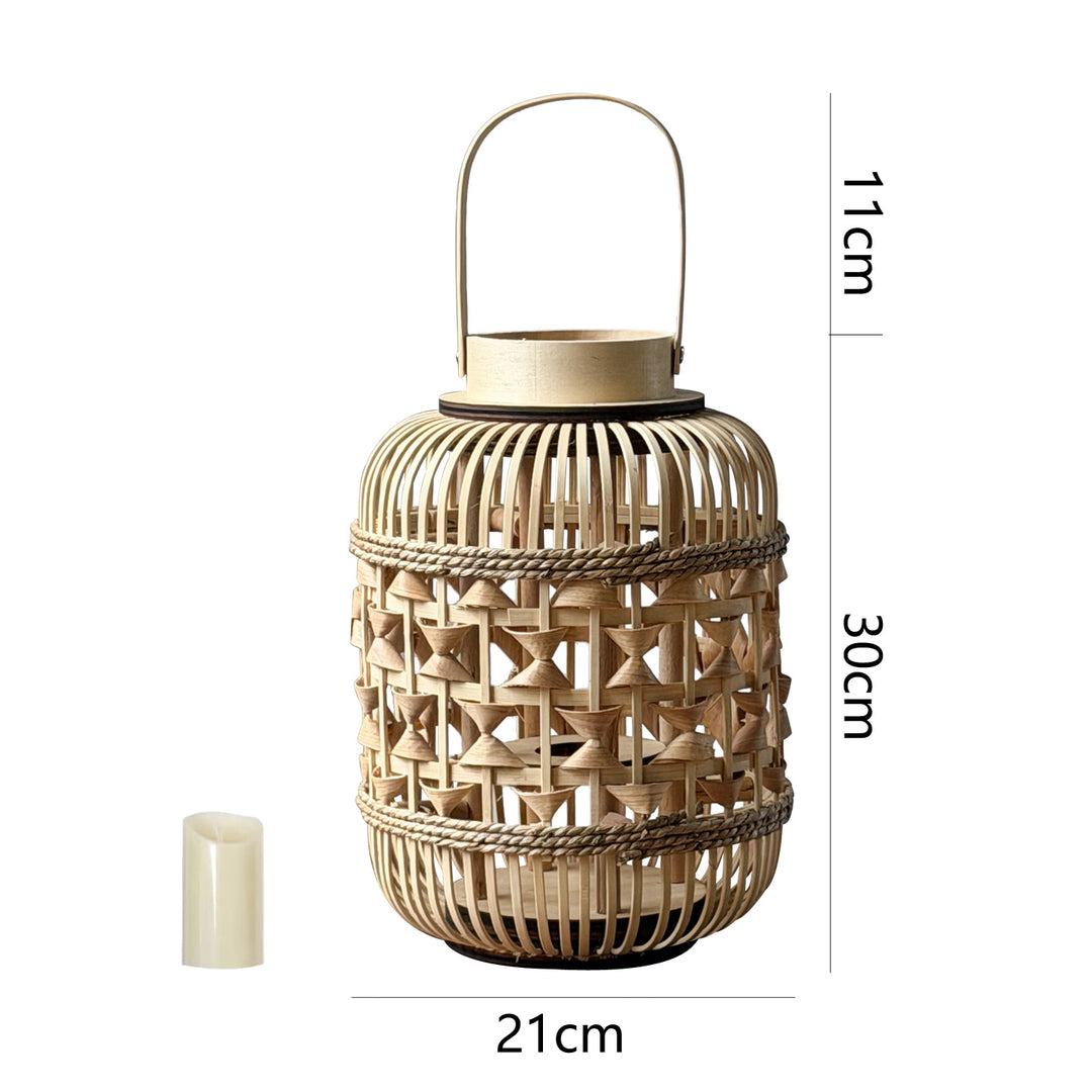 Decorative Lantern made of woven bamboo Stornfield