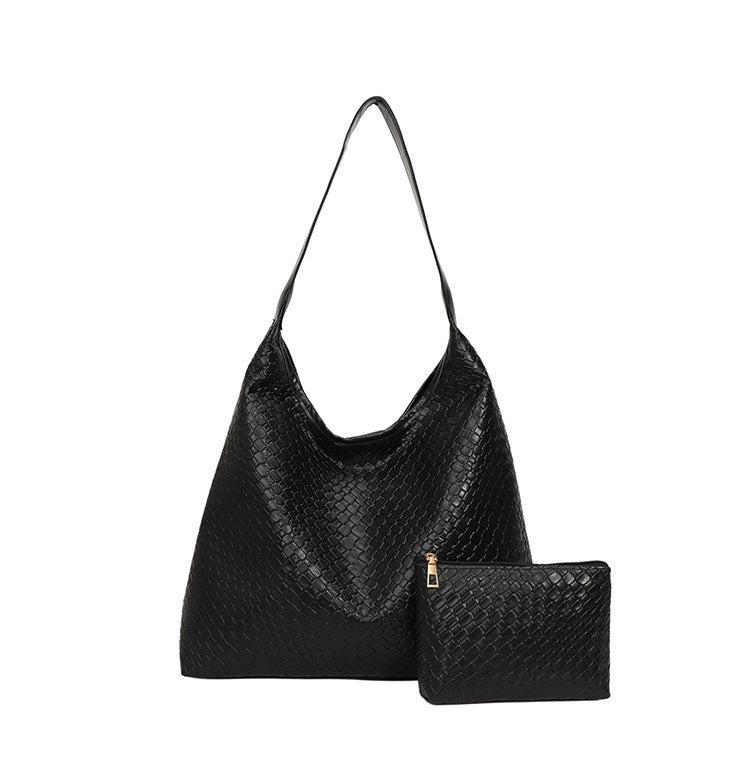 Sleek Textured Leather Hobo Handbag Stornfield