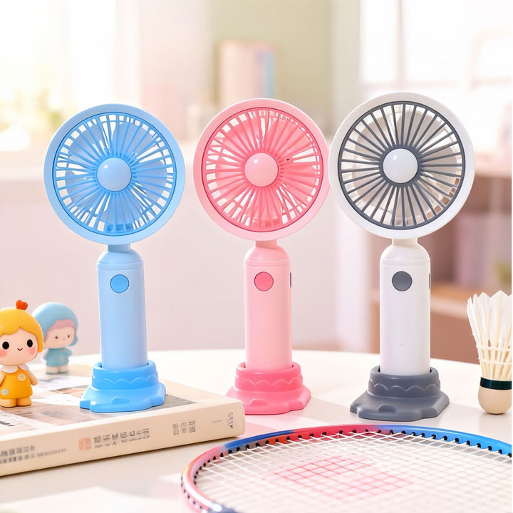 Ladies Portable Hand Fan with USB Charging Function and Flexible Stand Stornfield