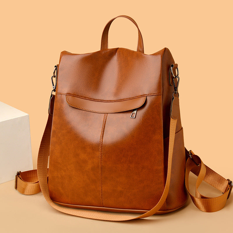 Versatile Structured Leather Backpack Stornfield