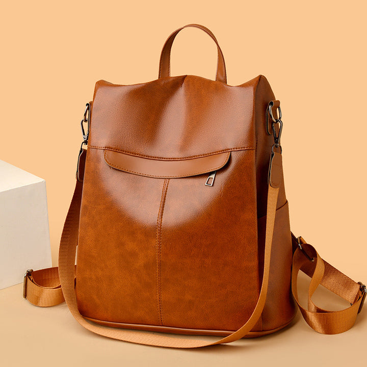 Versatile Structured Leather Backpack Stornfield