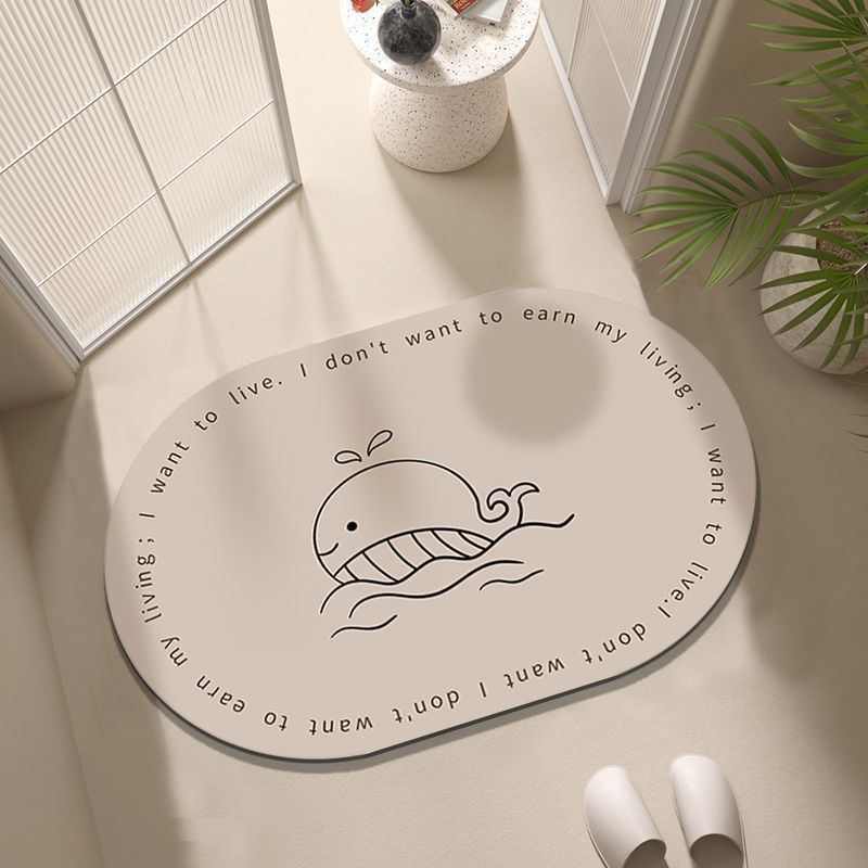 Cartoon Penguin-Themed Bath Rug