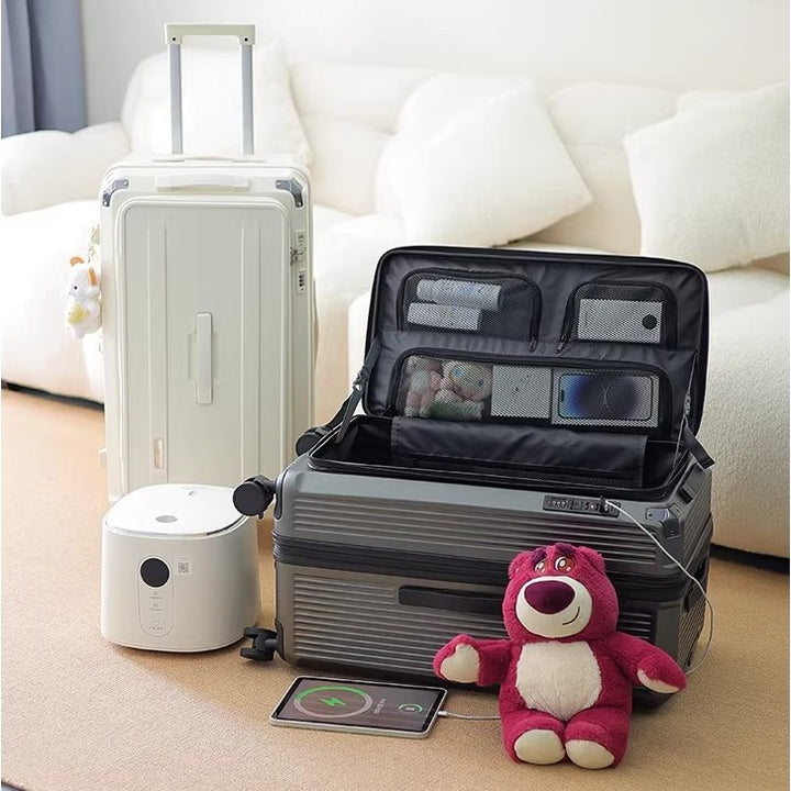 Men's Smart Multi-Compartment Hard Shell Travel Suitcase Stornfield