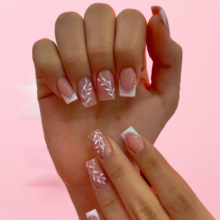 Elegant Floral Acrylic Nail Design
