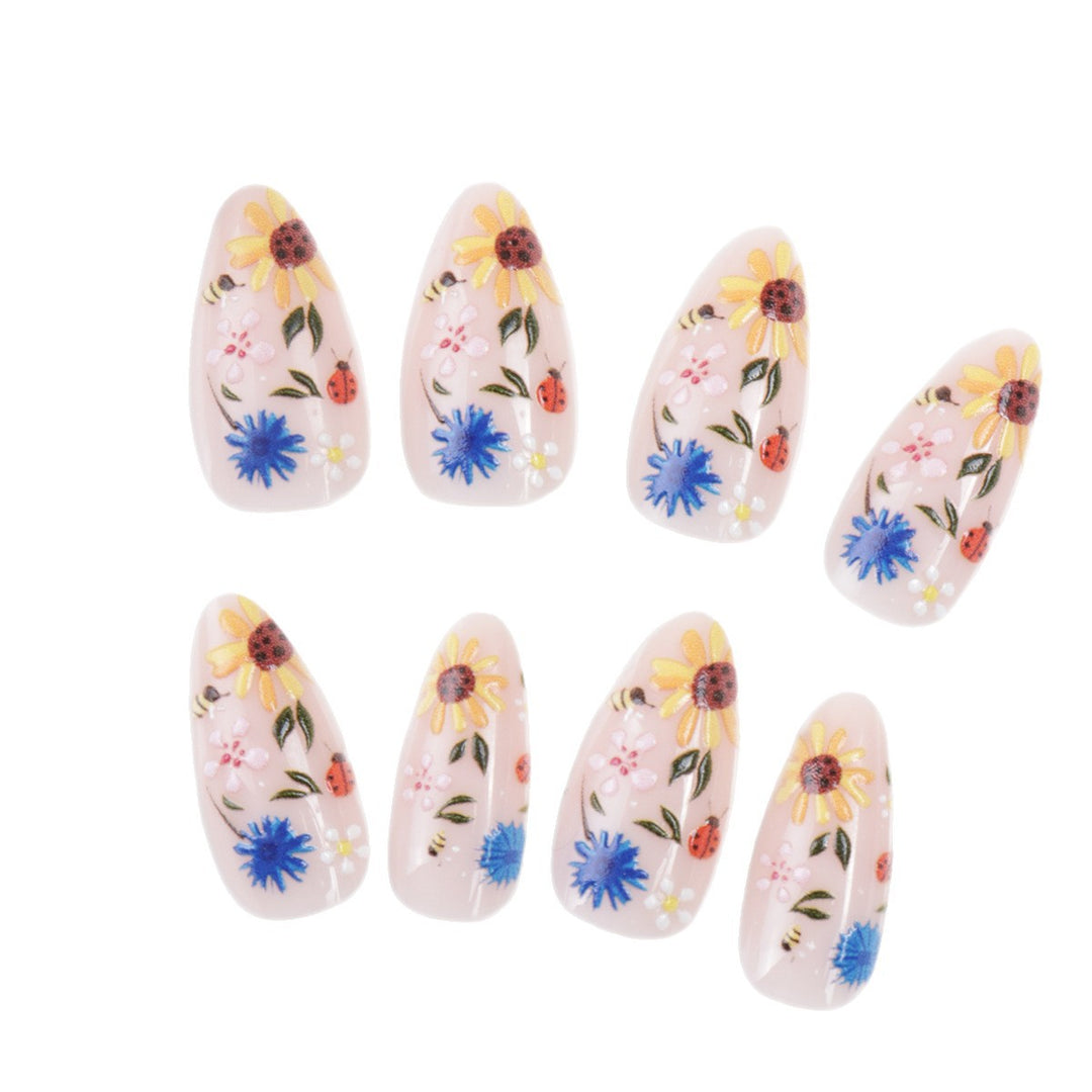 Floral Embellished Press-On Nail Art Set Stornfield