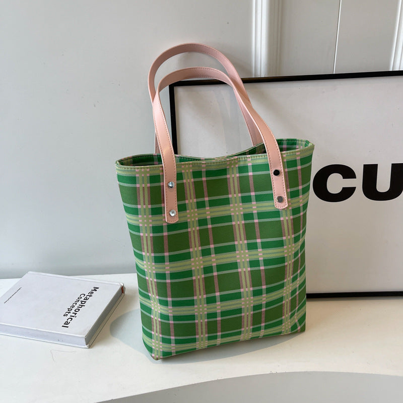 Stylish Checkered Tote
