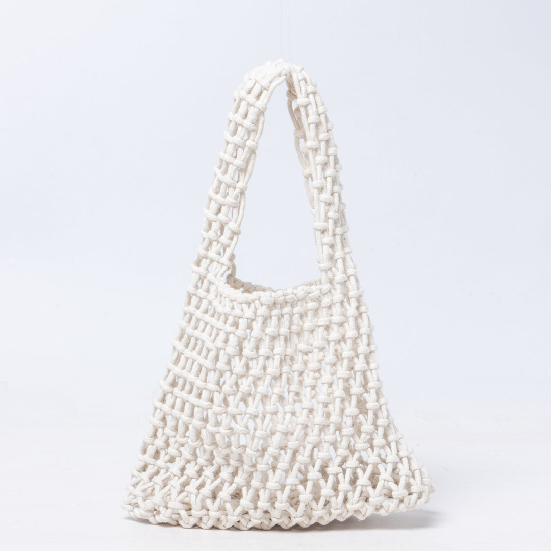 Hand-knotted tote bag with breathable structure Stornfield