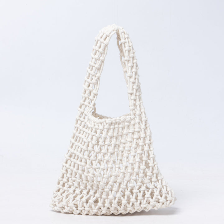 Hand-knotted tote bag with breathable structure Stornfield
